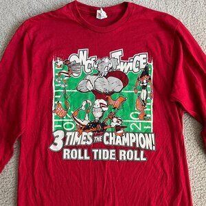 Alabama Roll Tide NCAA Football Mens T Shirt‎ Size Medium Red Casual